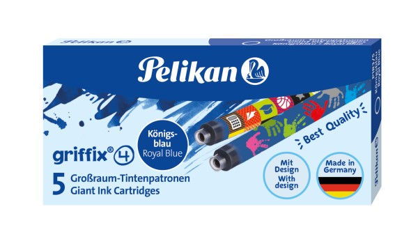 Pelikan griffix® Tintenpatronen bedruckt, Königsblau, 5 Stück