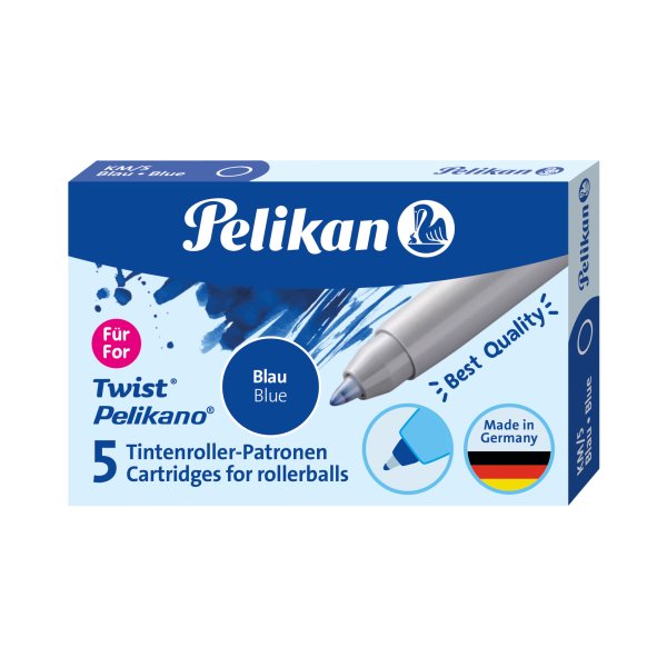 Pelikan Twist® Tintenroller Patronen für Pelikano®/ Twist® , Blau, 5 Stück